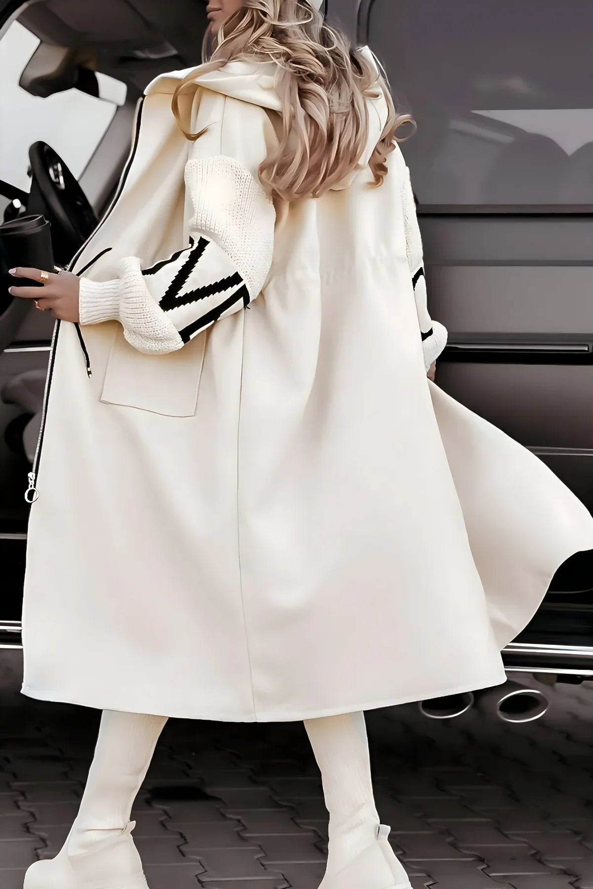 PEGGY™ | Chaqueta de mujer con mangas de punto y capucha